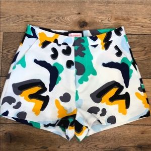 Shopbop Re:named geometric high waist flat front abstract print short size small